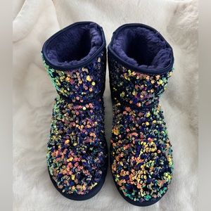 NWOT Purple Sequin Mini Stellar UGG Boots